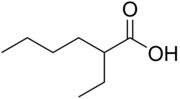 Skeletal formula of 2-ethylhexanoic acid