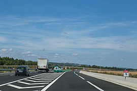 Bifurcation entre l'A6 et l'A466 au niveau des Chères.