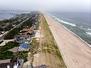 Aerial view above Mantoloking