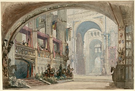 Set design for Act 3 of Robert Bruce, by Charles-Antoine Cambon (restored by Adam Cuerden)