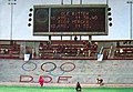 Tableau d'affichage utilisé lors du 10e kilomètre du record de l'heure d'Eddy Merckx à Mexico en 1972.