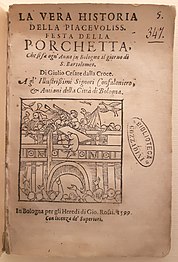 La Vera Historia della Piacevolissima Festa Della Porchetta ("The True History of the Most Pleasant Feast of the Little Pig") by Giulio Cesare Croce, Bologna, 1599