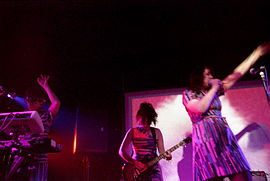 Le Tigre performing in 2004