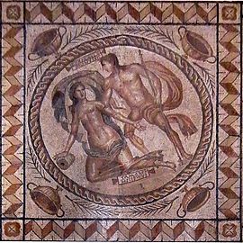 Grande Mosaïque de Lillebonne retrouvée à Lillebonne (Musée des Antiquités de Rouen).