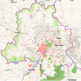 Map showing the location of Asola-Bhati Wildlife Sanctuary