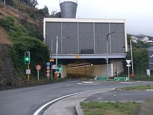 Southern (Lyttelton) portal of the Lyttelton road tunnel in 2010