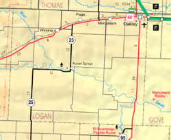 KDOT map of Logan County (legend)