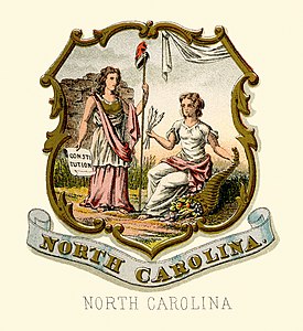 Coat of arms of North Carolina at Historical coats of arms of the U.S. states from 1876, by Henry Mitchell (restored by Godot13)