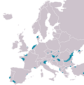 Aire de répartition de la Spatule blanche