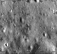 Image of the Moon from 11 km, 5 seconds before impact, showing features as small as 4 meters.