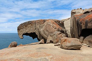 Remarkable Rocks, dans le parc national de Flinders Chase, sur l'île Kangourou (Australie). (définition réelle 5 144 × 3 429)