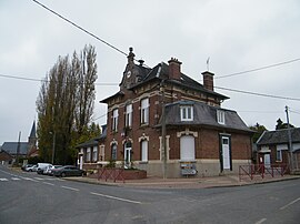 The town hall and school in Saint-Christ-Briost