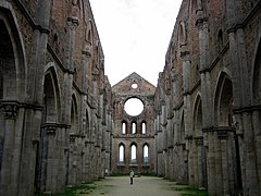 Restos de la abadía de San Galgano, cerca de Siena (1218-1288)