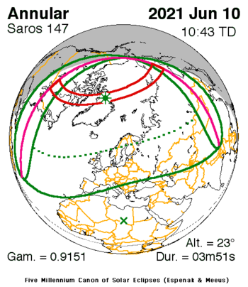 Солнечное затмение 10 июня 2021 года