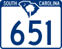 South Carolina Highway 651 marker
