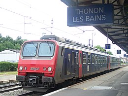 Z 9635 in der ursprünglichen SNCF-Farbgebung im Bahnhof von Thonon-les-Bains (2007)