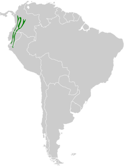 Distribución geográfica de la tangara nuquigualda.