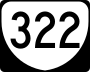 State Route 322 marker