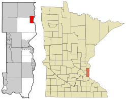 Location of the city of Marine on St. Croix within Washington County, Minnesota