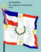 Drapeau du 1er bataillon du 23e régiment d'infanterie de ligne de 1791 à 1793