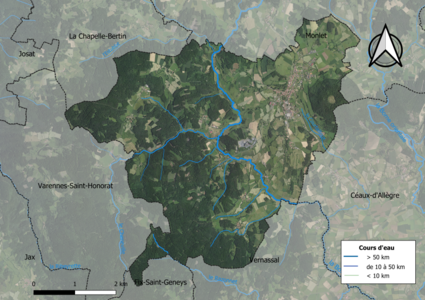 Vue aérienne du territoire communal.