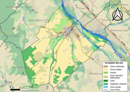 Carte des infrastructures et de l'occupation des sols de la commune en 2018 (CLC).