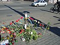The memorial at the place of death of Andriy Biriykov, killed in the clashes