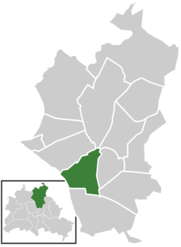 Stadsdelen Pankows läge i stadsdelsområdet Pankow i Berlin