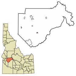 Location of Idaho City in Boise County, Idaho.