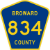 State Road 834 and County Road 834 marker
