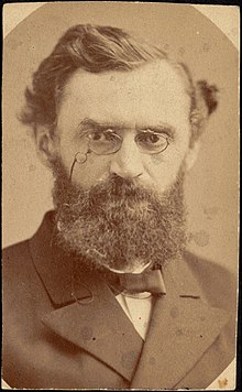 Photograph of Carl Schurz; he wears glasses and a beard.
