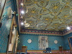 Reconstructed Assize Court with its Renaissance coffered ceiling.