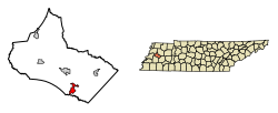 Location of Bells in Crockett County, Tennessee.