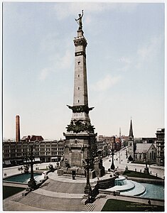Photochrom of the Soldiers' and Sailors' Monument c. 1904 before Circle Tower