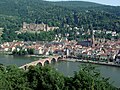 Heidelberg with Castle and the Old Bridge over river Neckar