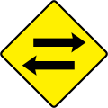 W 081 Two-way Traffic Crossing