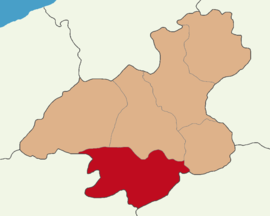 Map showing Eskipazar District in Karabük Province