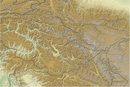 Map showing the location of Shani Glacier