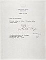 Resignation letter of Richard Nixon