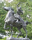 Statue of Sybil Ludington on horseback