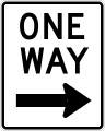 One-way road sign used in US (alt)