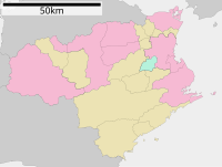 渋野丸山古墳の位置（徳島県内）