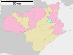 徳島県立池田高等学校辻校の位置（徳島県内）