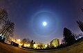 Moon halo during conjunction with Jupiter, December 18, 2013