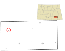 Location of Jud, North Dakota