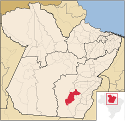 Location of Ourilândia do Norte in the State of Pará