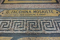 The signature in mosaic of Giandomenico Facchina