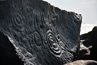 Petroglyphs of the archaeological site of Las Labradas, situated on the coast of the municipality of San Ignacio (Mexican state of Sinaloa)