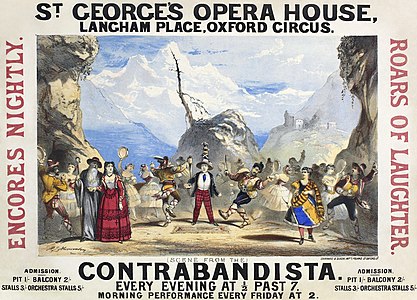 The Contrabandista poster, by Robert Jacob Hamerton (restored by Adam Cuerden)