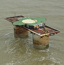 Aerial view of Sealand in 1999